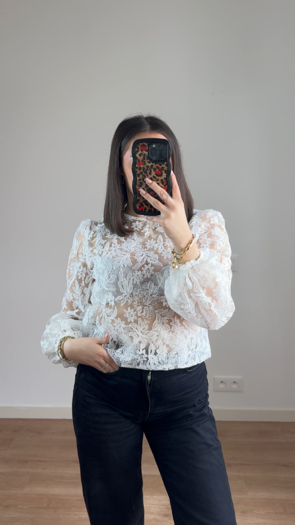 Chemisier dentelle blanche