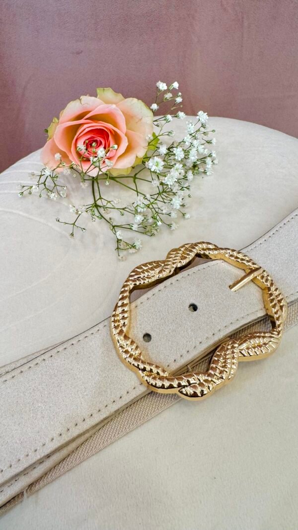 Ceinture mono boucle beige