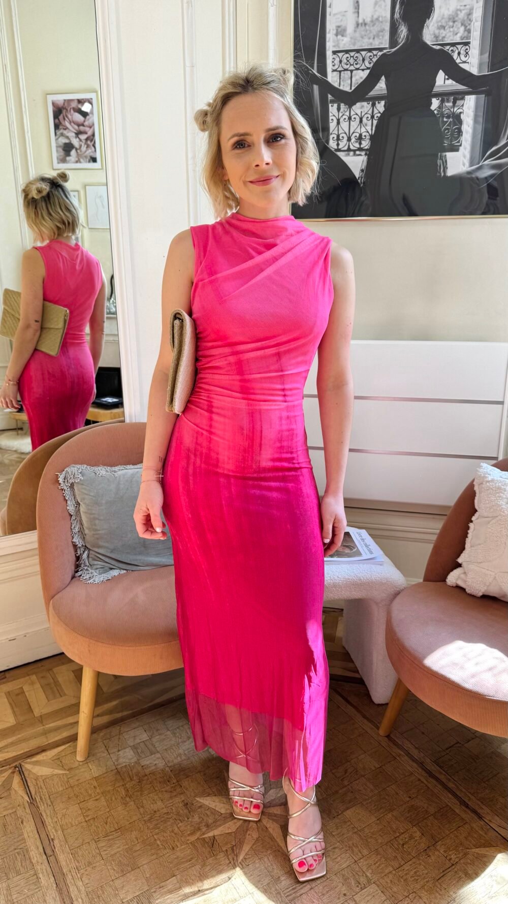 Robe sans manche rose
