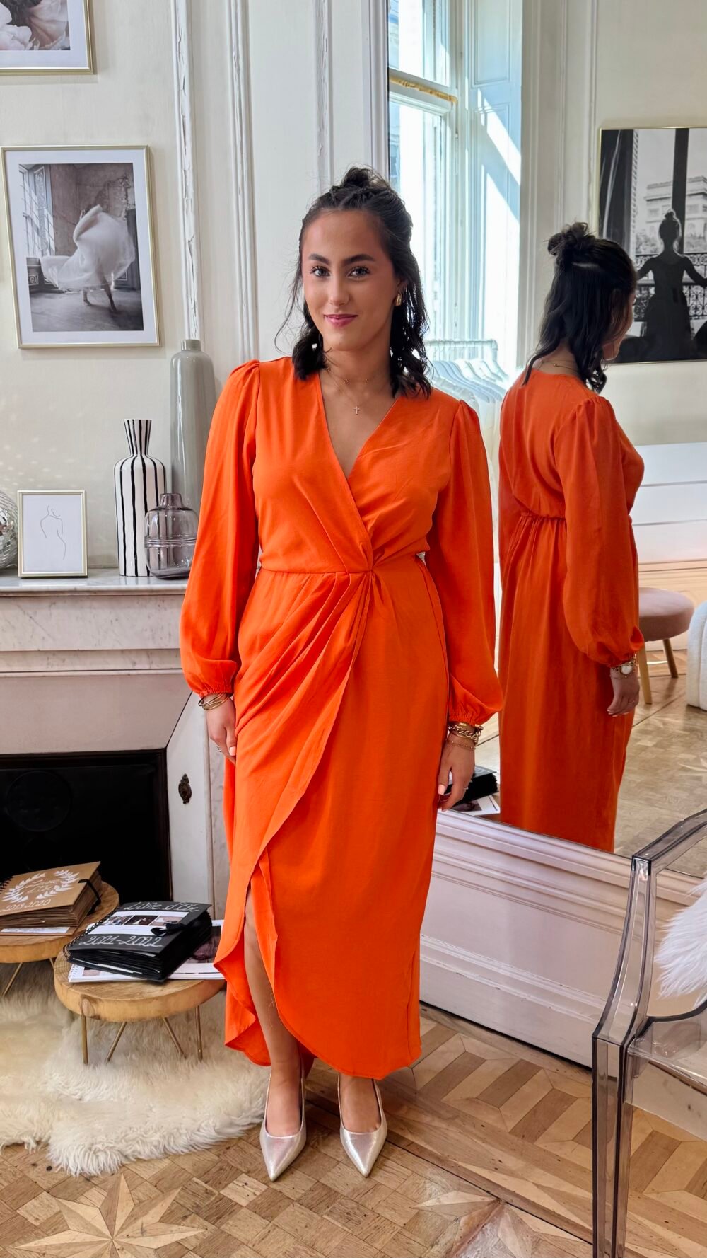 Robe longue orange