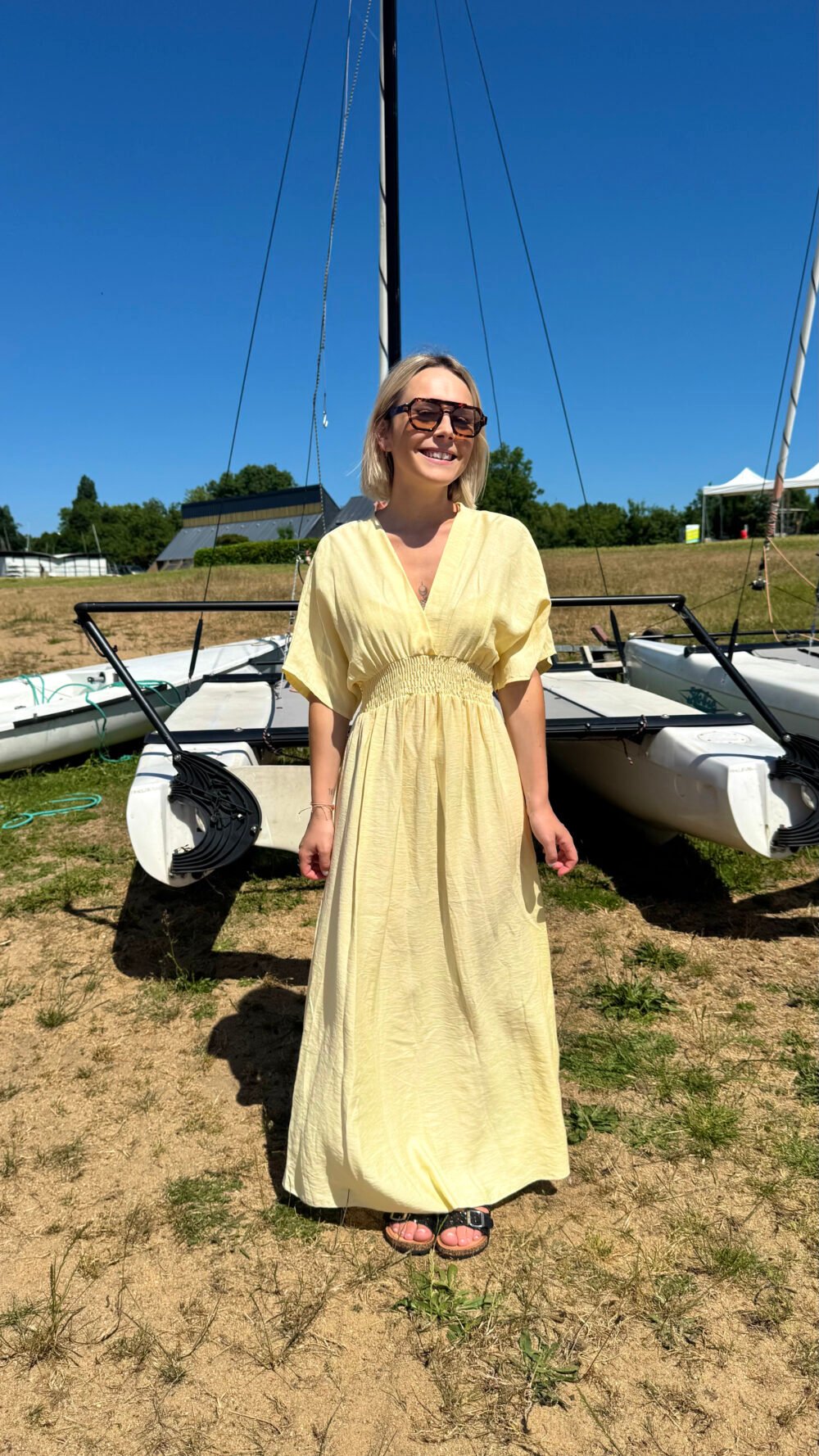 Robe longue jaune
