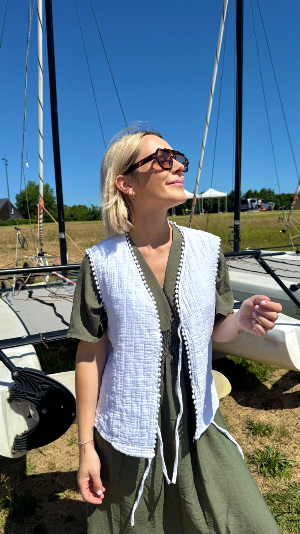 Veste sans manches blanche