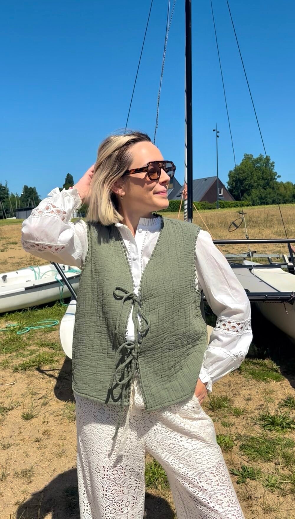 Veste sans manches kaki