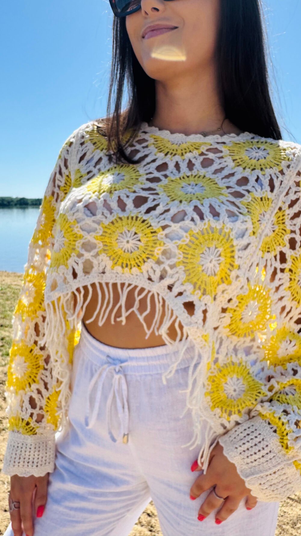 Top en crochet jaune – Image 2