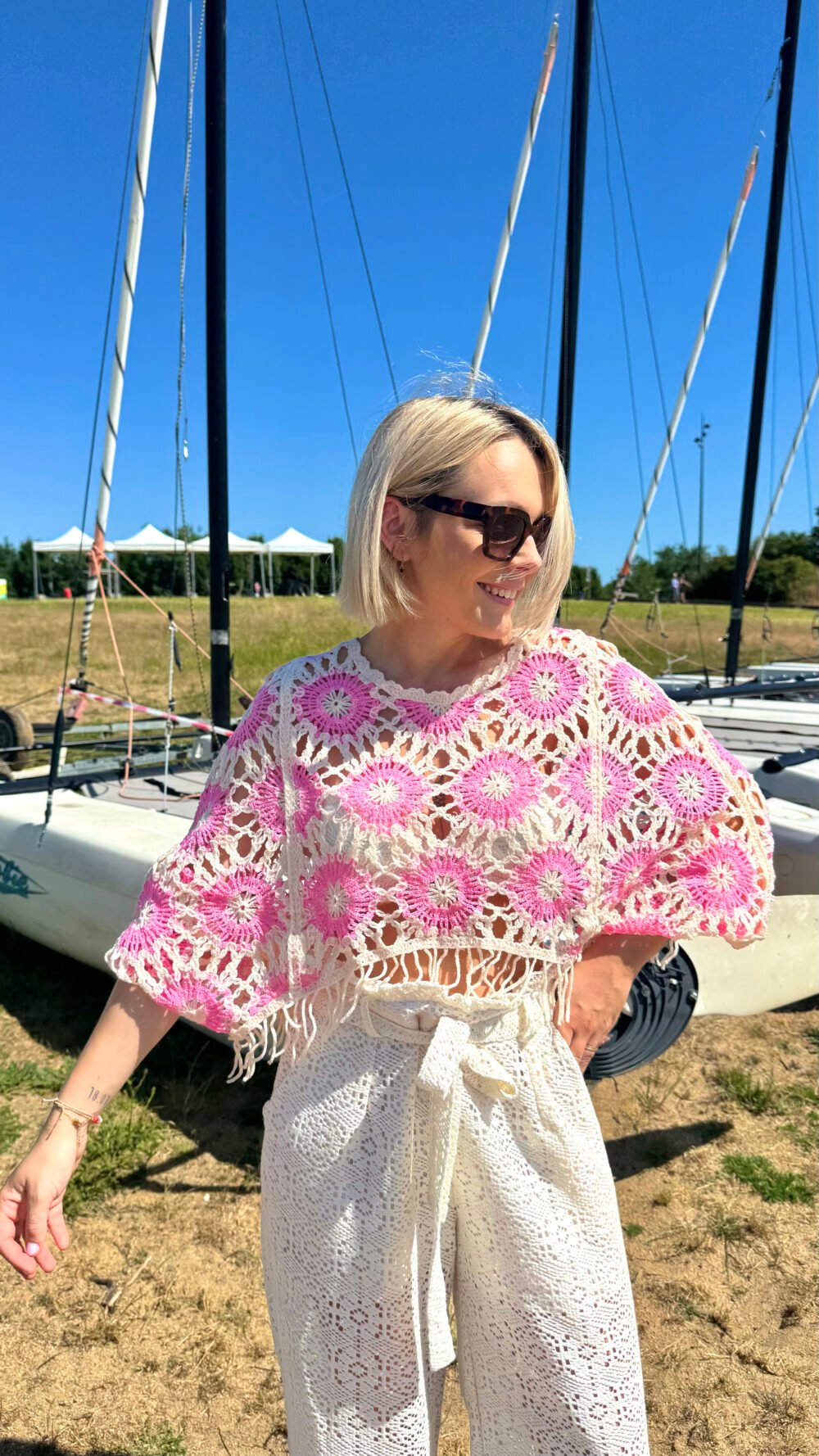 Top en crochet rose – Image 2