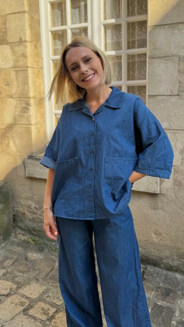 Pantalon effet jean brut