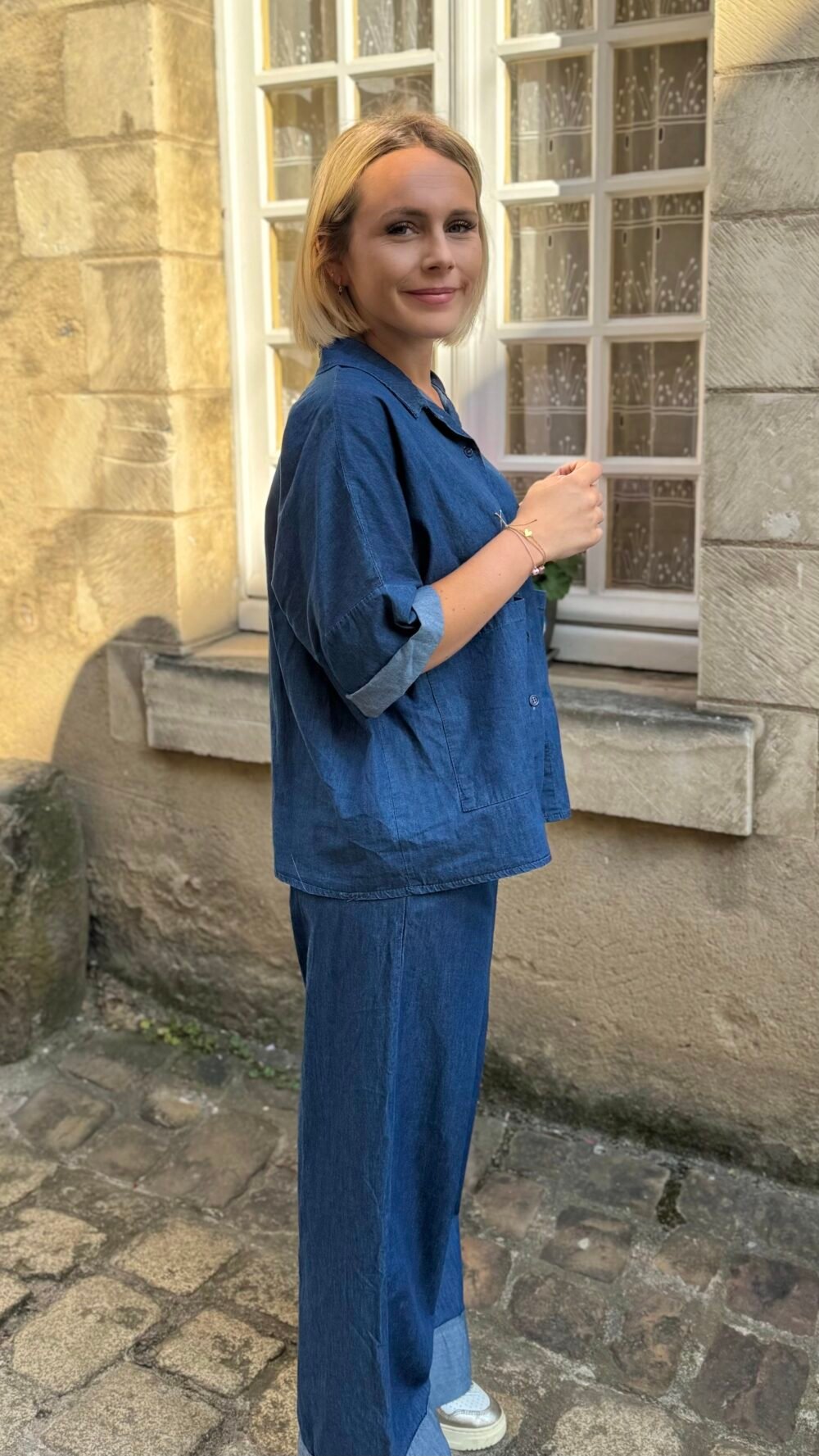 Pantalon effet jean brut – Image 2