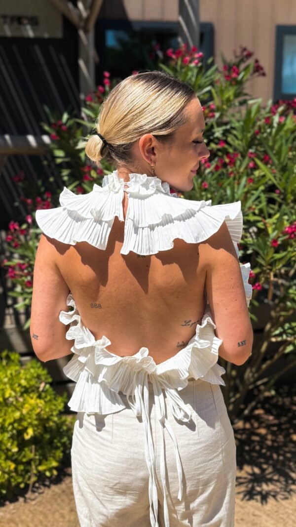 Top blanc dos nu