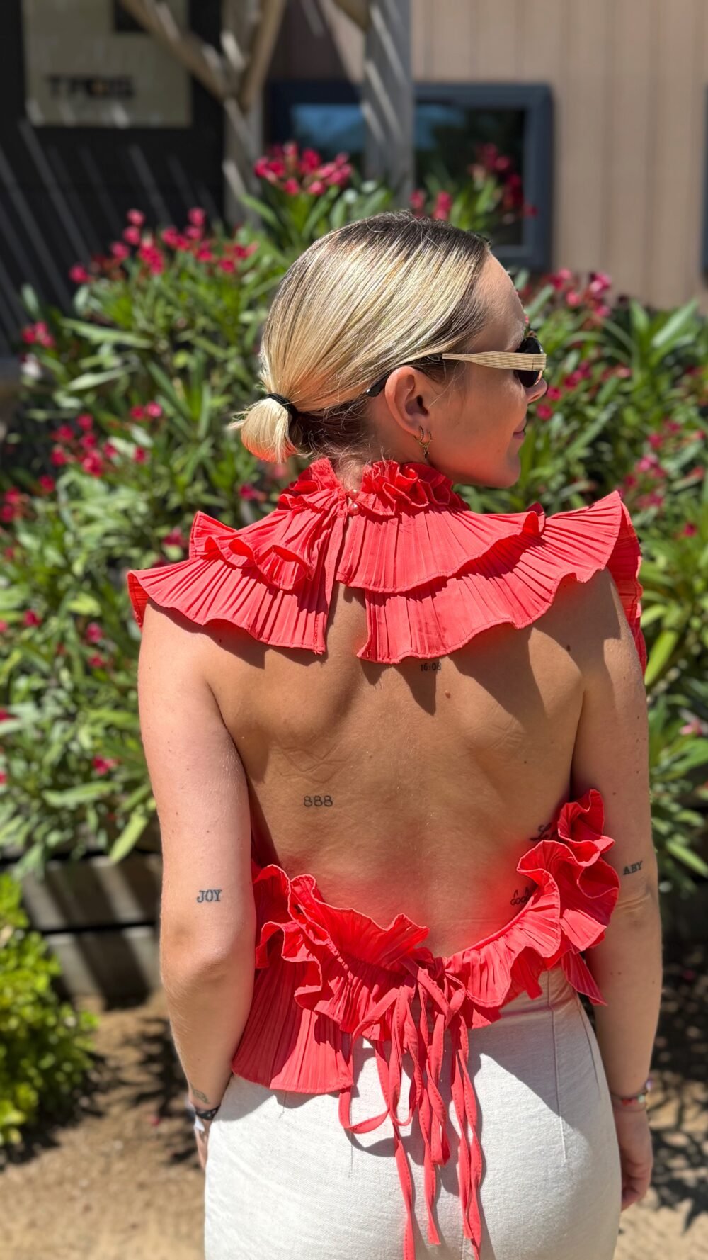 Top corail dos nu
