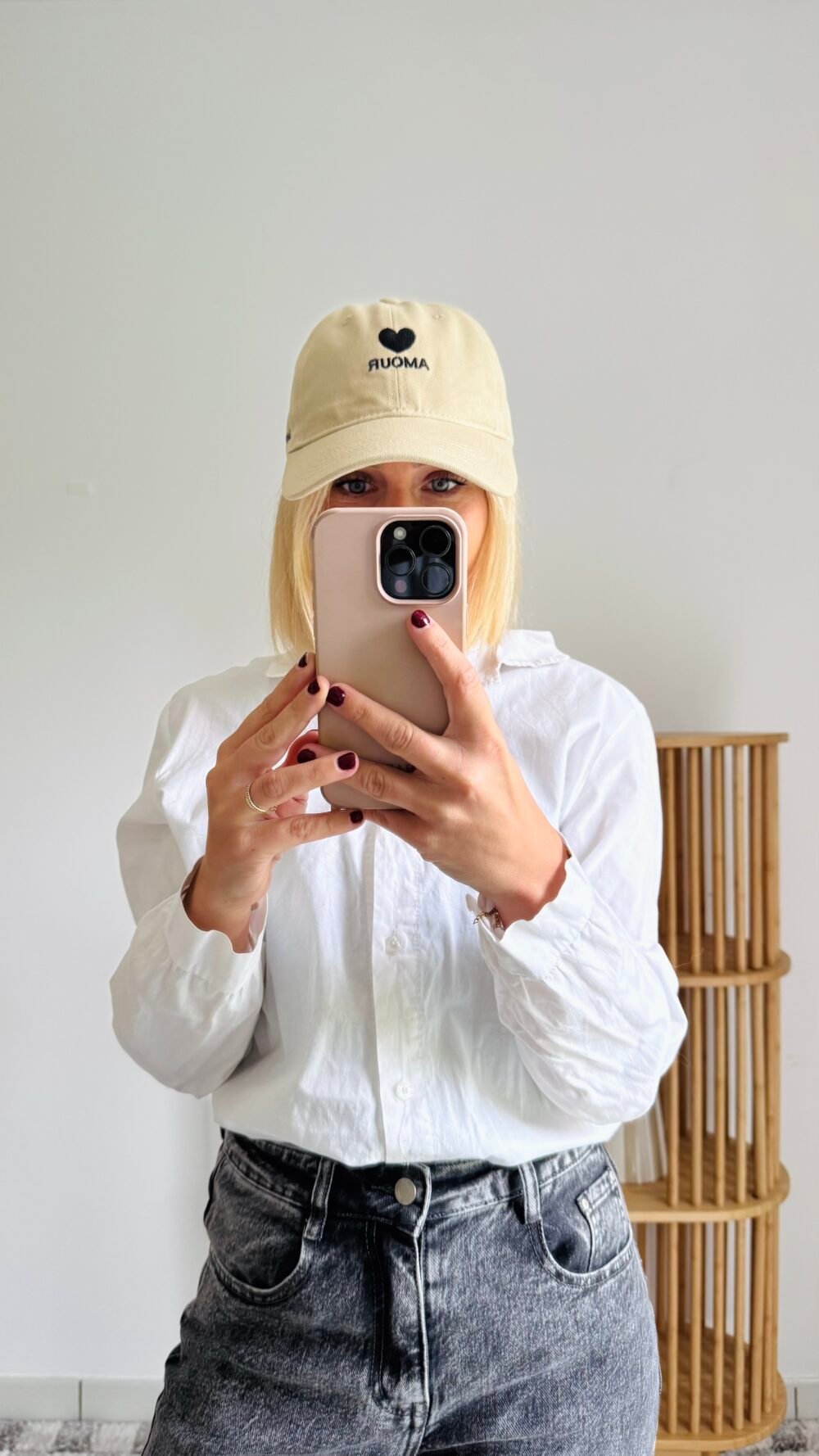Casquette beige amour – Image 2