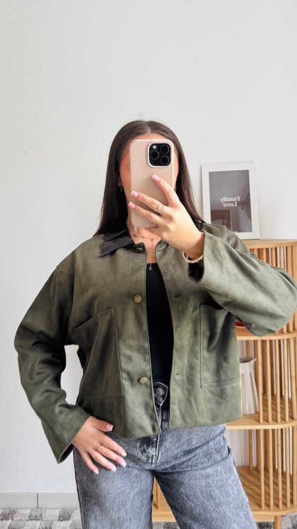 Veste kaki bi-matière