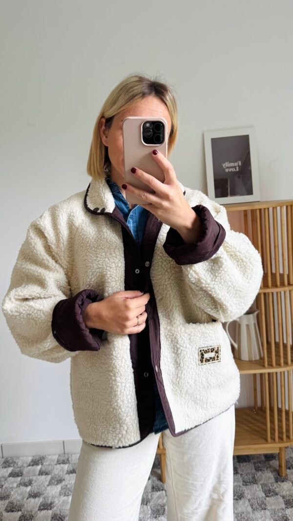 Veste réversible détails léopard
