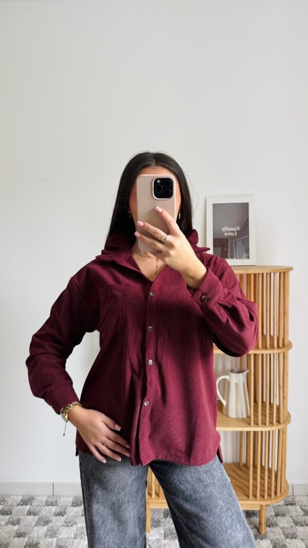 Chemise bordeaux effet velours