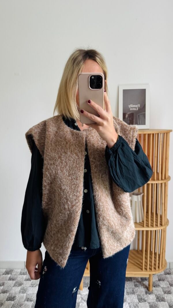 Veste sans manches camel