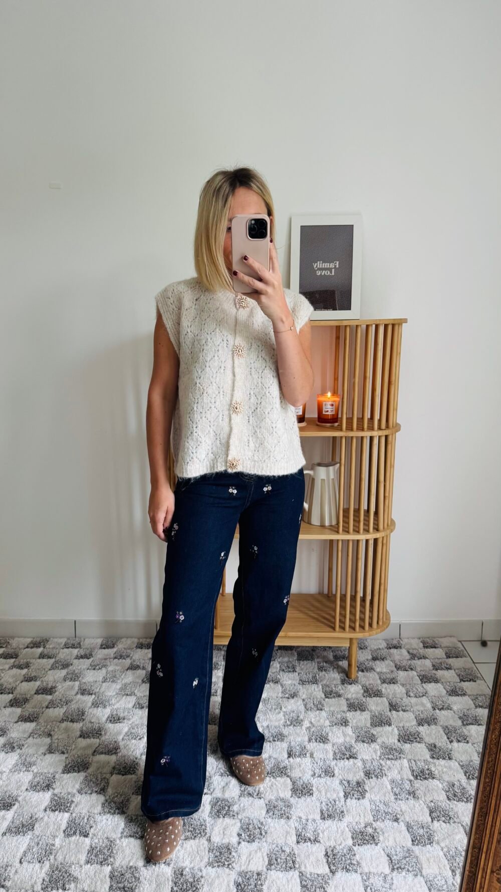 Pull écru sans manches – Image 2