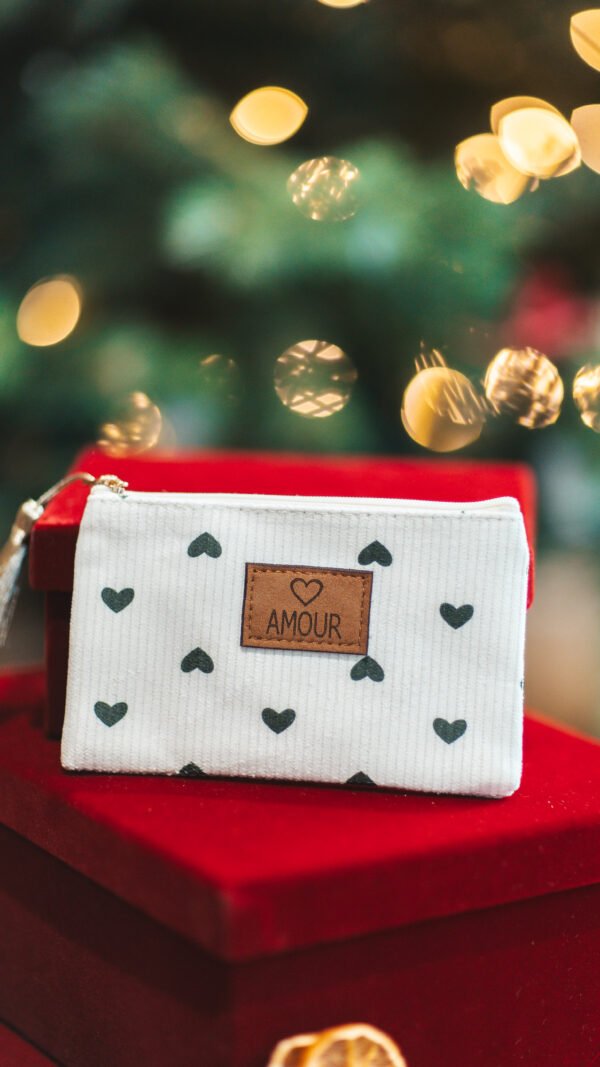 Petite pochette coeur kaki