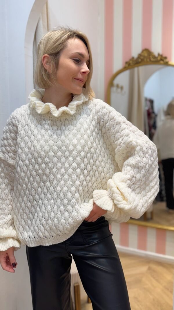 Pull grosse maille col montant