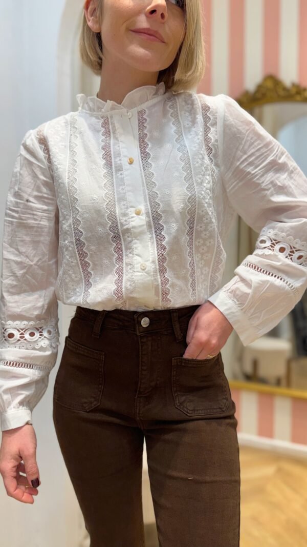 Chemisier blanc broderie anglaise