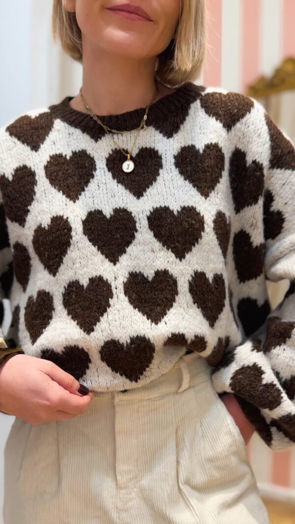 Pll chocolat et écru coeur