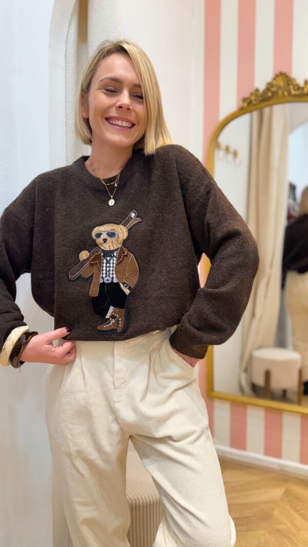 Pull nounours chocolat
