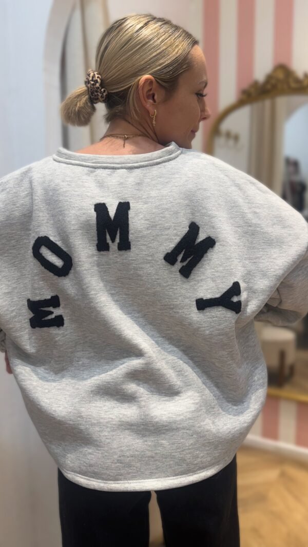 Sweat gris "Mommy" noir