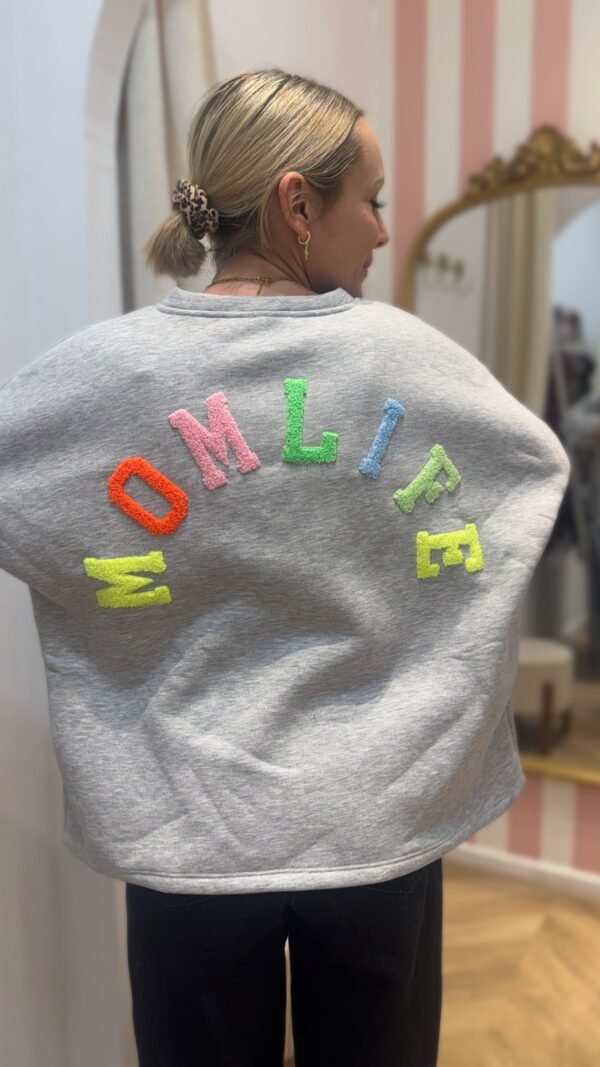 Sweat gris "Mom life" multi