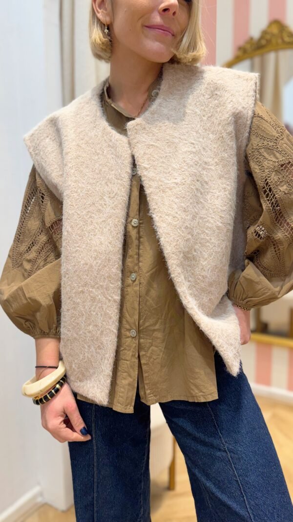 Veste sans manche beige