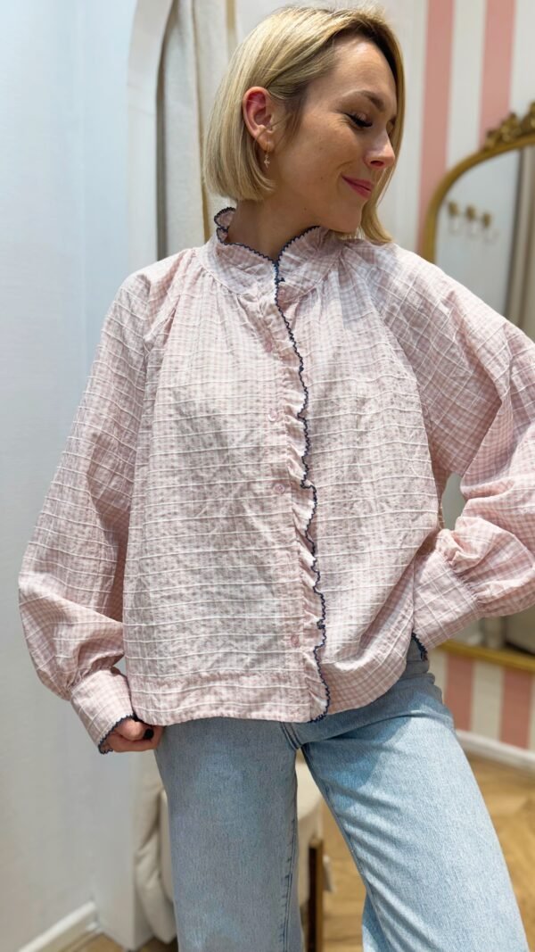 Chemisier à carreaux rose