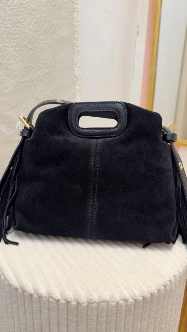 Sac noir à franges daim
