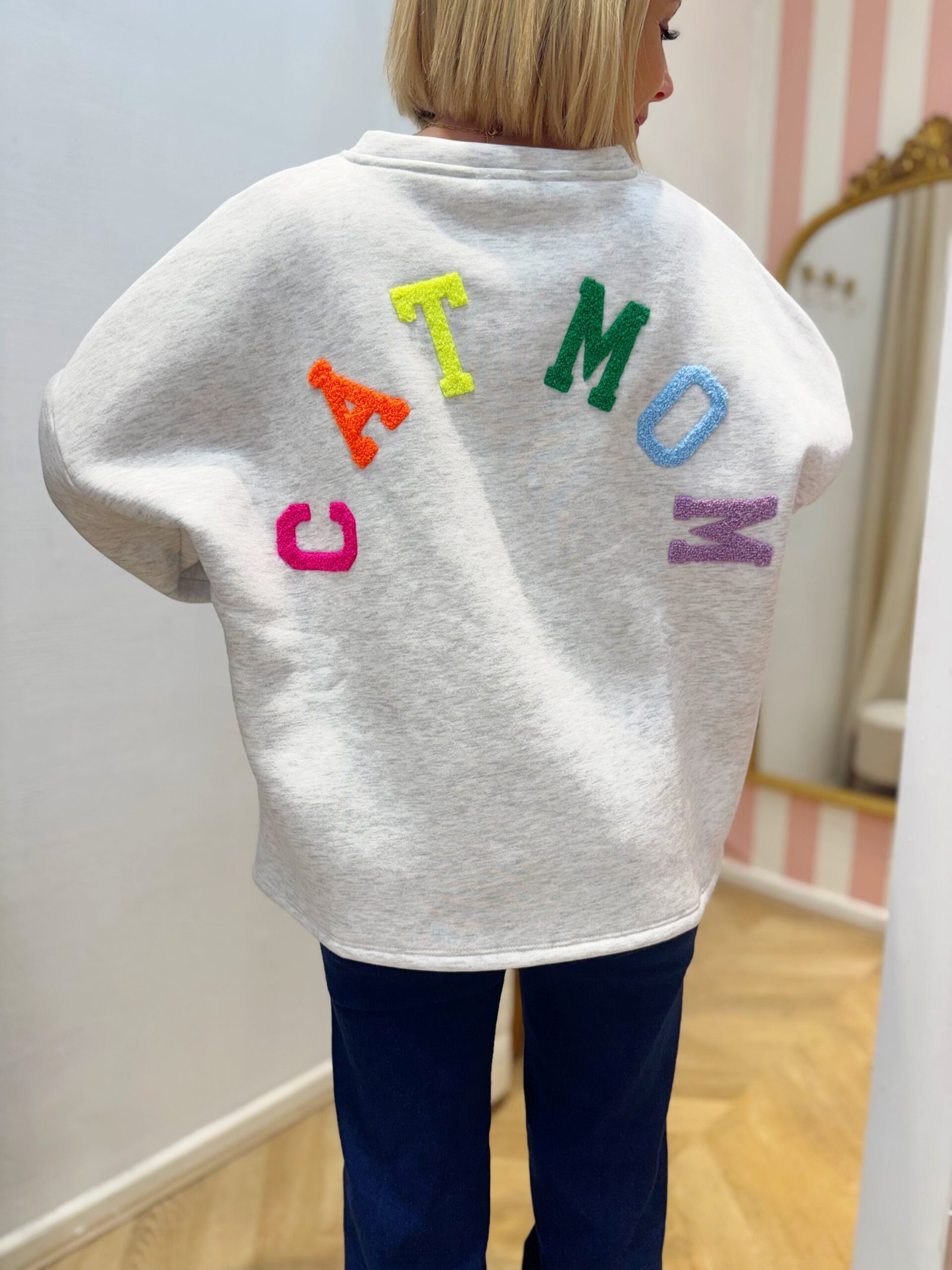 Sweat "cat mom" multicolore