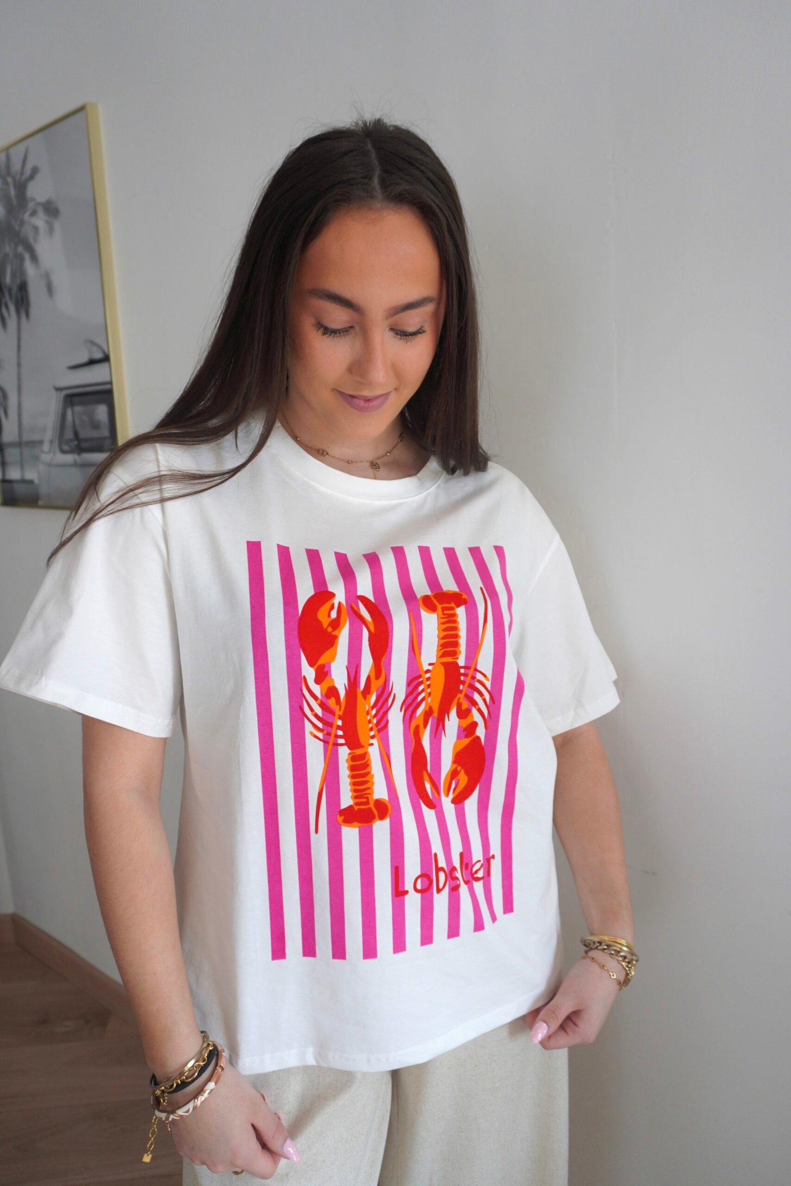 T-shirt blanc homard