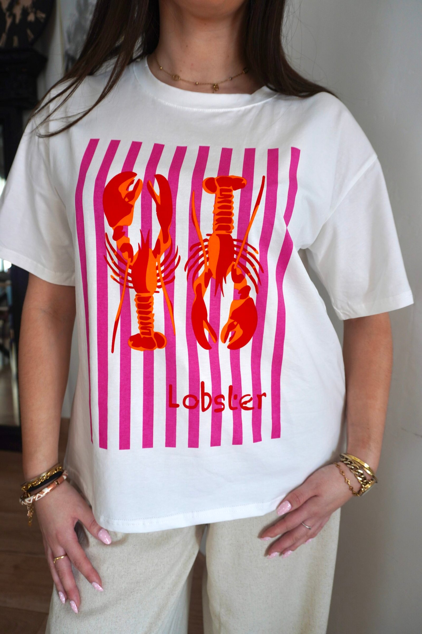 T-shirt blanc homard – Image 2