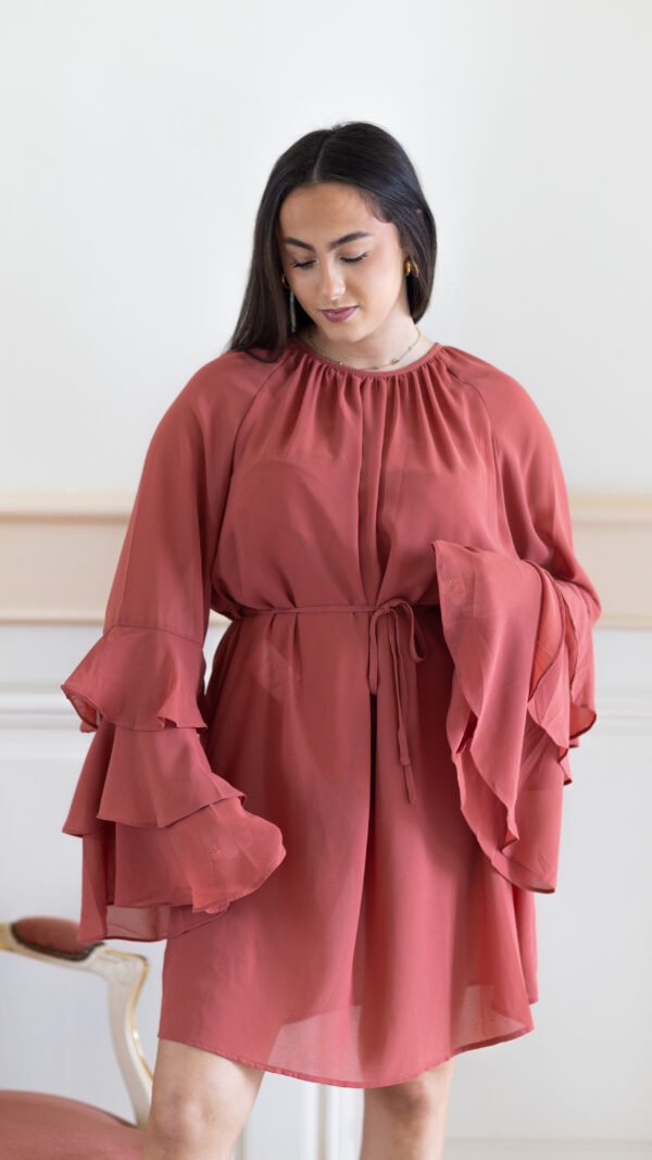 Robe courte terracotta