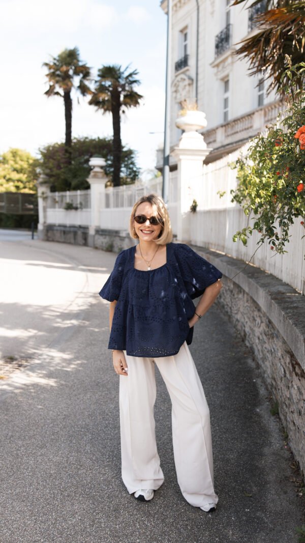 Pantalon pinces écru