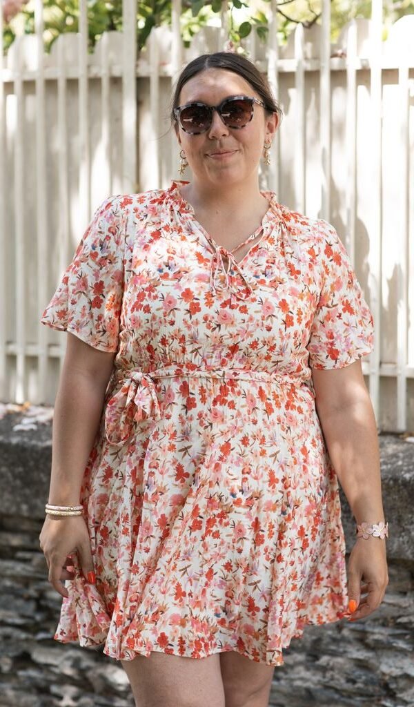 Robe courte fleuris
