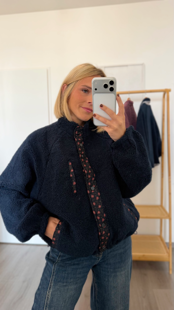 Veste réversible bleu marine