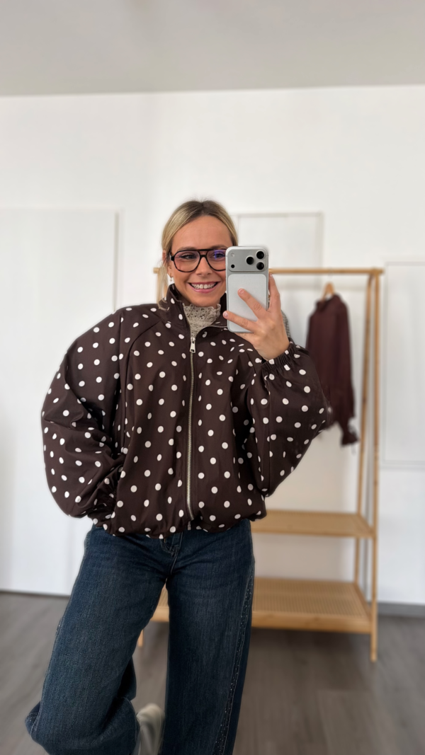 Veste bomber à pois