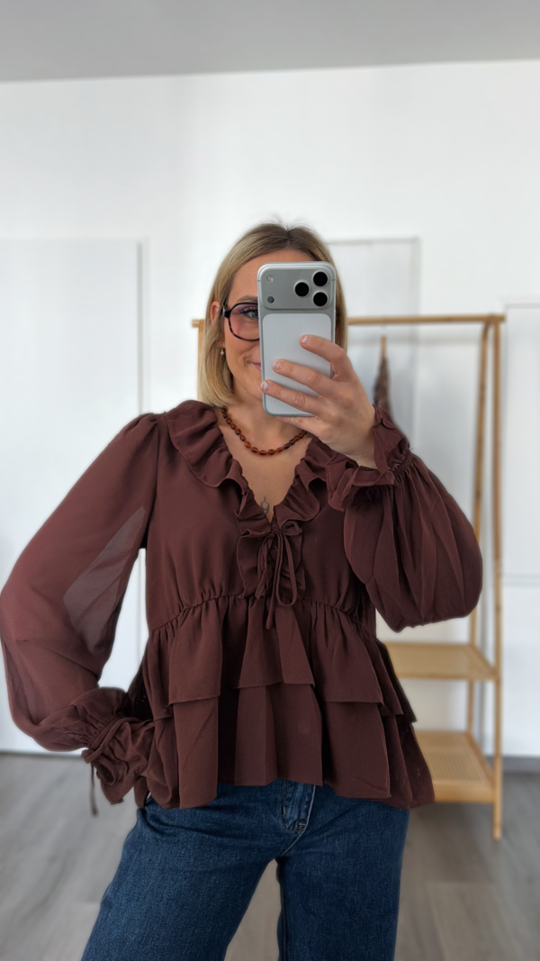 Blouse fluide marron