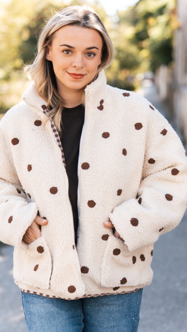 Manteau réversible à pois