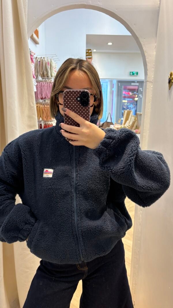 Veste teddy bleu marine