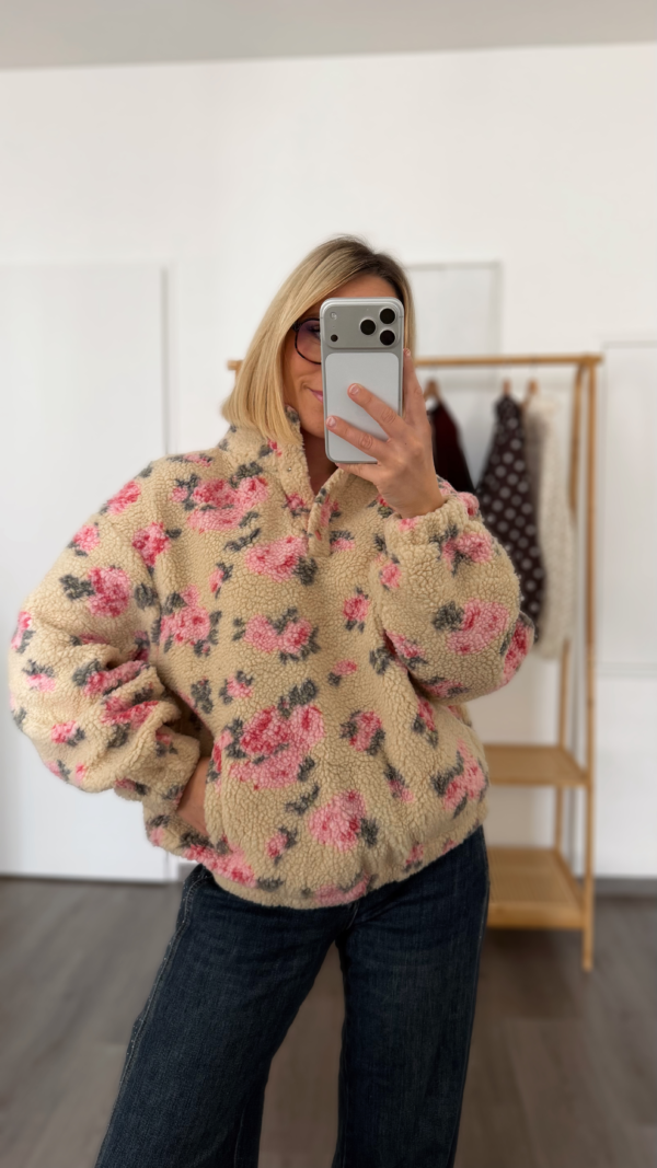 Sweat moumoute à fleurs